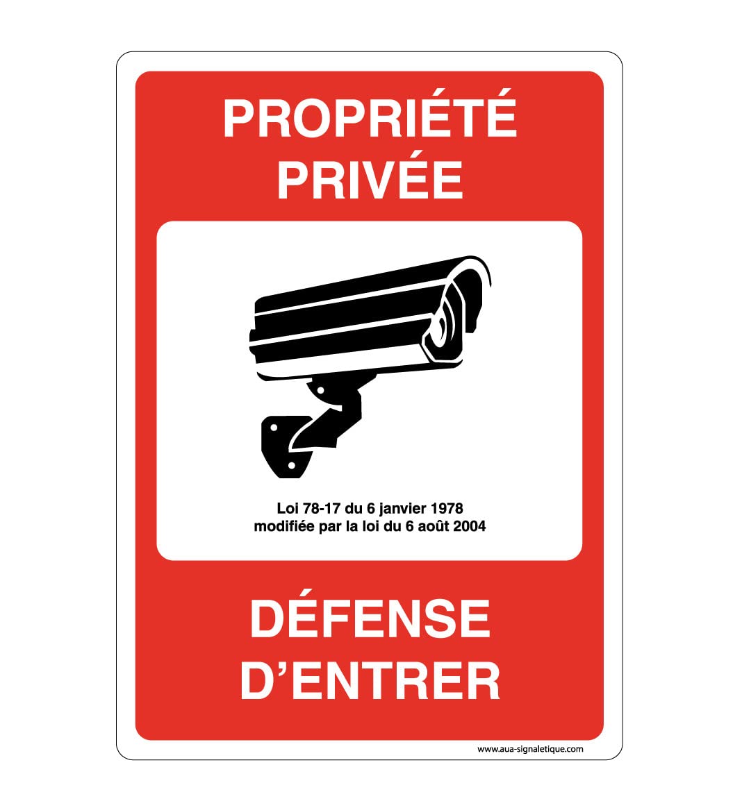 Panneau Propriété Privée sous Vidéo Surveillance en PVC AUA SIGNALETIQUE