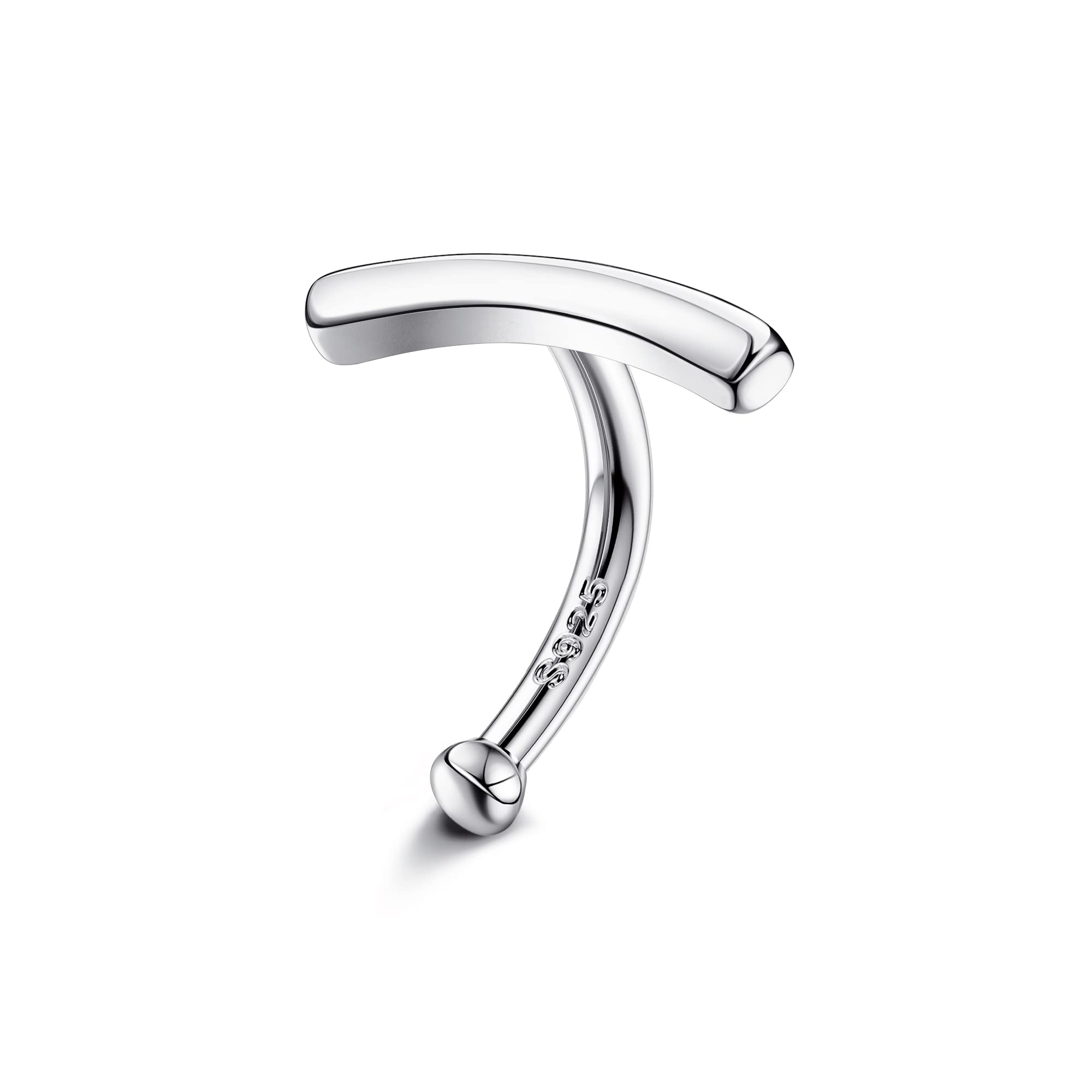 KRFY Barras de Ombligo S925 Anillo de Ombligo de Plata Esterlina 18K Chaped Hypoallergenic Curved Barel Barbell Stud 14G Joyería de Piercing de Ombligo para Mujer Niñas - 2mm End Ball