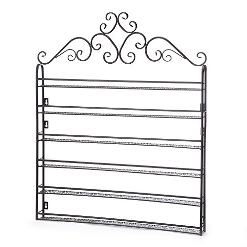 Dazone Diy Mounted 6 Shelf Nail Polish Wall Rack Organizer Holds 120 Bottles Nail Polish Or Essential Oils Black #TOP6