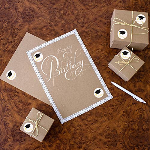 Dianelhall 600 Pieces Graduation Thank You Labels Stickers Foil Graduation Stickers Round Adhesive Holographic Stickers Envelope Seal Classroom Decoration Labels For Graduation Party, 6 Styles #TOP3