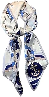 [パンダファミリー] ネッカチーフ レディース シルク風 スカーフ 首元 おしゃれ 首巻き とろみ素材 光沢 なめらか 細長 リボン風