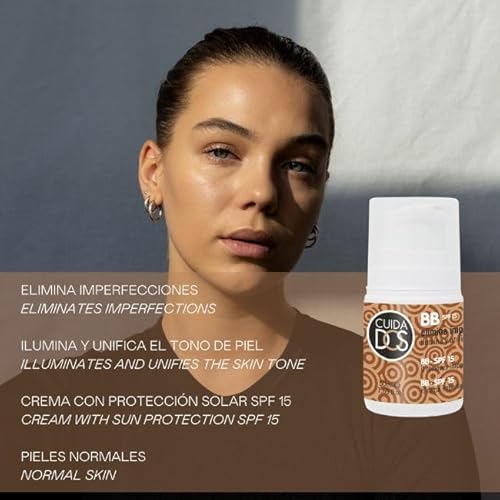 Valquer - Bb Cream, Crema Facial con Color - SPF 15, Hidratación 24 Horas, 50 ml, Elimina Imperfecciones. - imagen 2