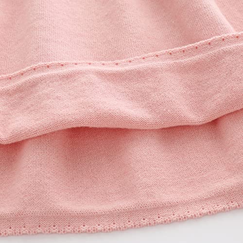 Odoldi Toddler Girl Sweater Dress Baby Ribbed Knit Dress Long Sleeve Ruffle Sweater Dresses Baby Girls Solid Warm Sweater Dress Crochet A-Line Sweater Skirt Fall Winter Clothes Pink 18-24 Months #TOP4