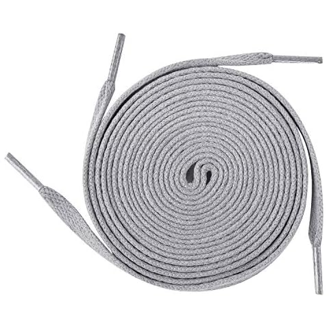 FILWO Grey Laces Flat laces Grey Trainers laces Shoelace Sport Shoe Laces, Flat Trainers Shoelaces Replacements, Sneakers Laces Men Women Adults Kids (Wide 9MM) Grey 90 CM 1Pairs Cover