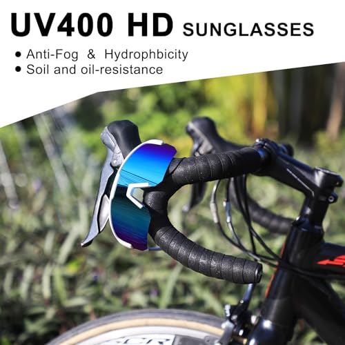Image of BangLong Polarized Sports Sunglasses for Men Women UV400 Protection | TAC HD Lens, RX Insert Included, Lightweight Wrap-Around Design for Running Cycling Baseball Hiking