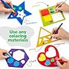 Karty Thick Shape Stencil Set with Case, 10pcs Sturdy Plastic Drawing Templates for Kids, Teacher Classroom Supplies and Preschool Arts & Crafts, Colorful Learning Kit for Toddlers Ages 4+ #4