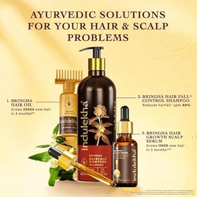 Indulekha Bringha Hairfall Control Shampoo (Hair Cleanser) 180ml, 6.08 oz