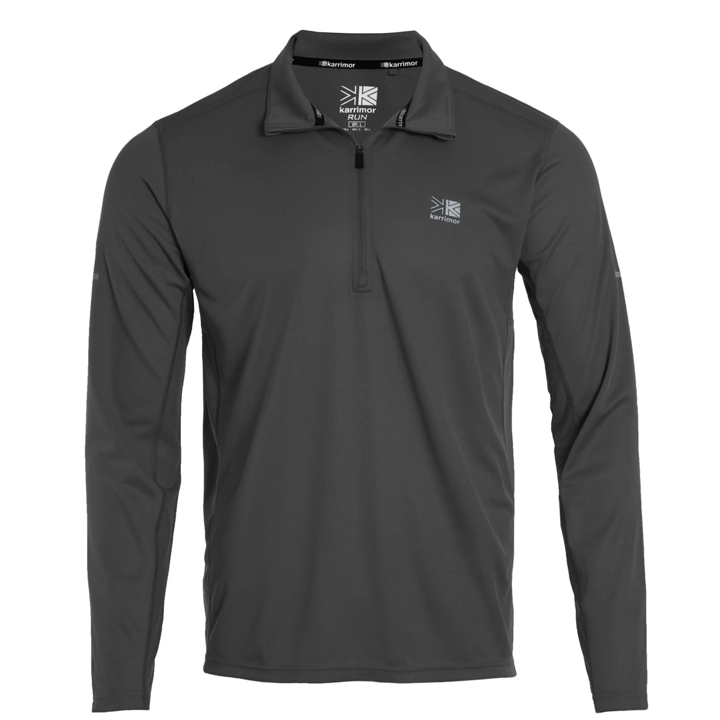 Karrimor Mens Long Sleeve Zip Top Charcoal Marl