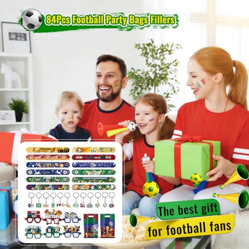 Miniatura 7 de Zoompil Set De Recuerdos Para Fiestas De Fútbol, Artículos De Fiesta Fútbol Cumpleaños Niños, Tema Del Mundial 2026 Con Llavero, Brazalete, Bolsa De Regalo, Monturas De Gafas, 40 Piezas