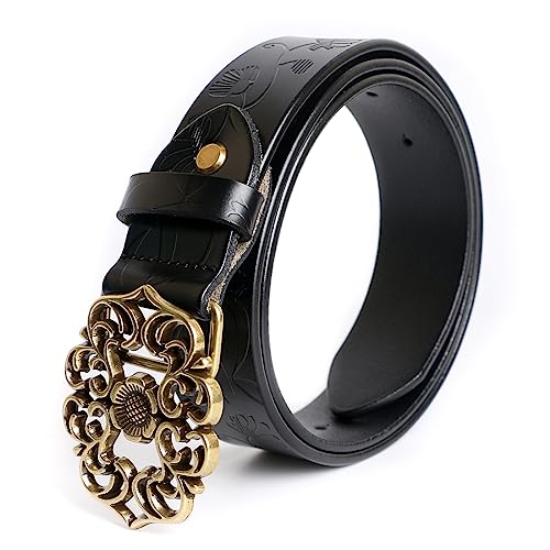 Women Genuine Leather Vintage Waist Belt for Dress Jeans4