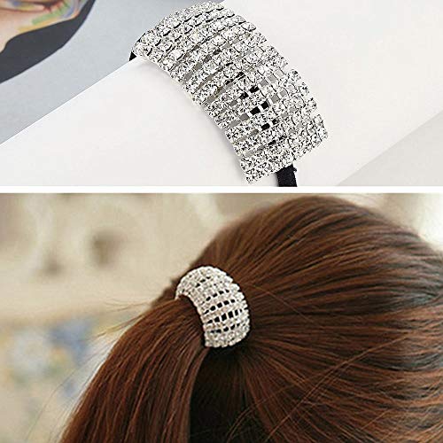 Jinyongxing 3 Pack Rhinestone Hair Ties Rhinestone Ponytail Holder Elastic Hair Band Rope Elastic Hair Band For Women And Girl #TOP6