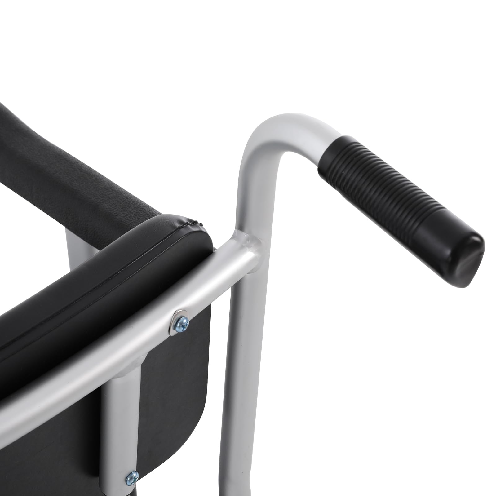 Sedia WC indipendente in alluminio con ruote, portata fino a 150 kg, altezza regolabile 46-51 cm, sedia a rotelle per il bagno, sedia a rotelle per anziani e disabili