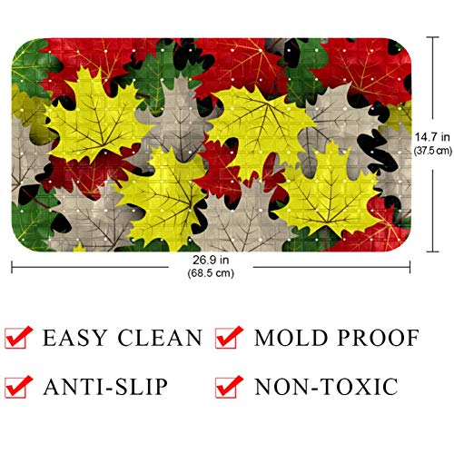 Tapis de douche antidérapant doux 37 x 68 cm motif feuilles d'érable - 5