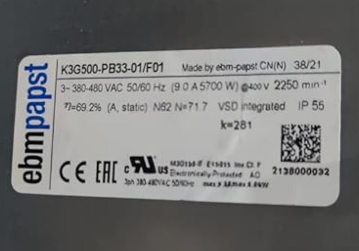 380/480V 9.0A 5700W 2250RPM Cooling Fan