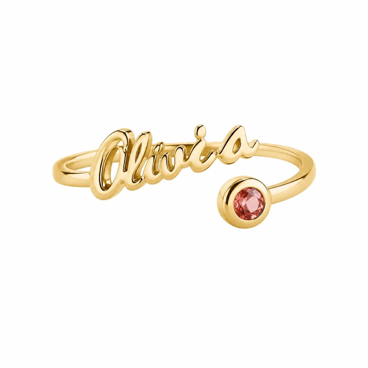 Personalisiert Geburtsstein Namensring individuell zum Stapeln Band minimalistisch Schmuck für Damen