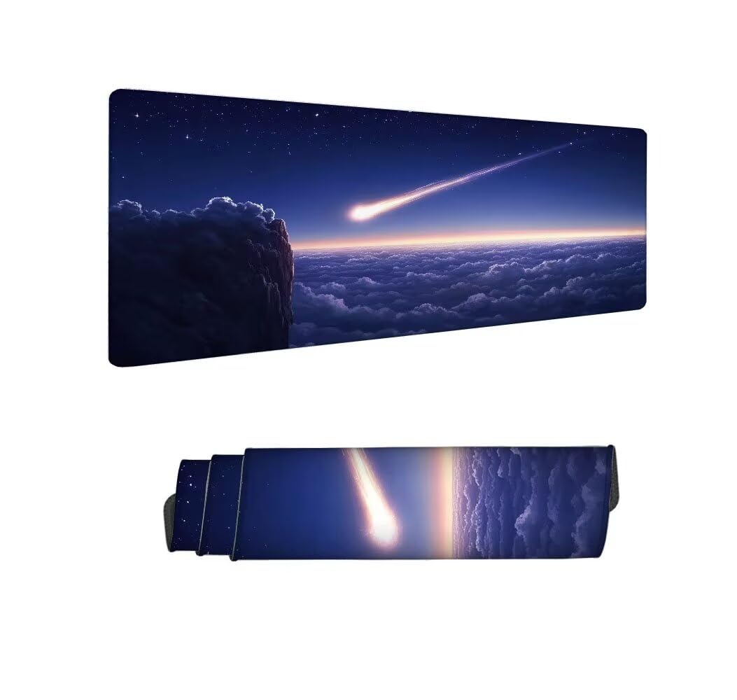 Giapponese Tappetino Mouse XXL 1000x500x3mm, Gaming Tappetino Mouse Meteora Mousepad con Base in Impermeabile Gomma Antiscivolo per Tastiera, PC, Computer Ufficio Idea Regalo per Festa del Papà X-932