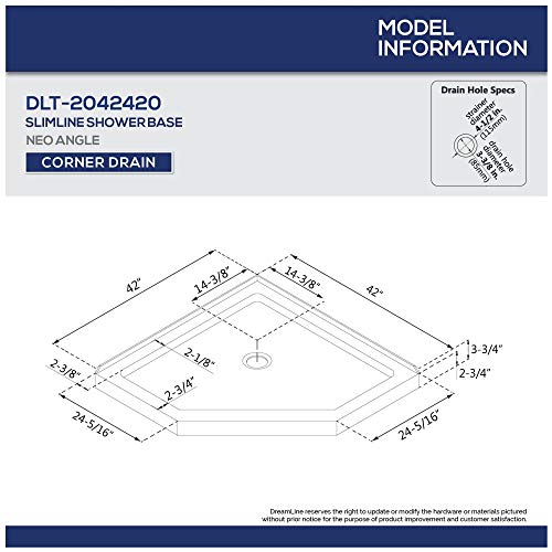 Dreamline Prism Plus 42 In. X 74 3/4 In. Frameless Neo-Angle Shower Enclosure In Brushed Nickel With White Base, Dl-6063-04 #TOP5