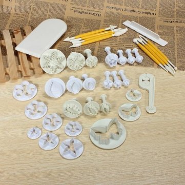 Tanzimarket - 13Sets alta calidad de 44PCS Fondant Cake Decorating Mold Set 04021