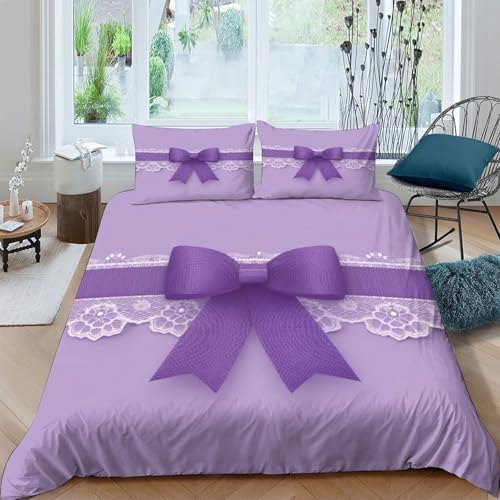 Linge de lit résistant infroissable fermeture éclair mandala violet