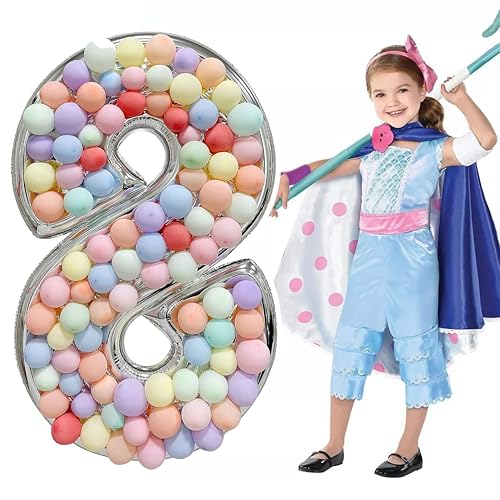 Cadre de ballon en mosaïque argenté Skywin structure grand chiffre 8 rigide pour fête
