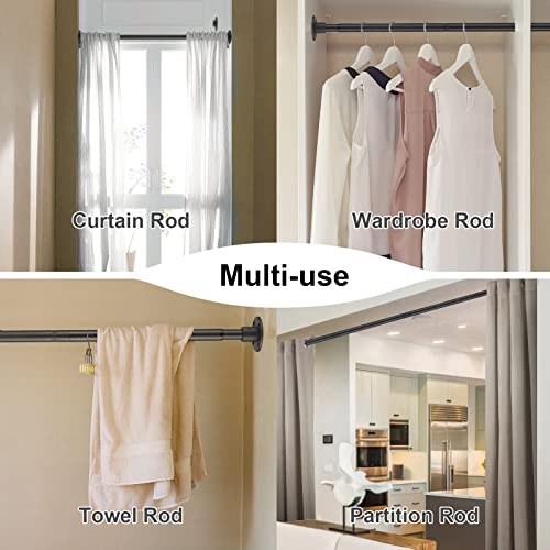 Industrial Shower Curtain Rod, 1 Inch Black Shower Curtain Rods For Bathroom, Heavy Duty Adjustable Shower Rods For Room Divider, Matte(29''-94'') #TOP3