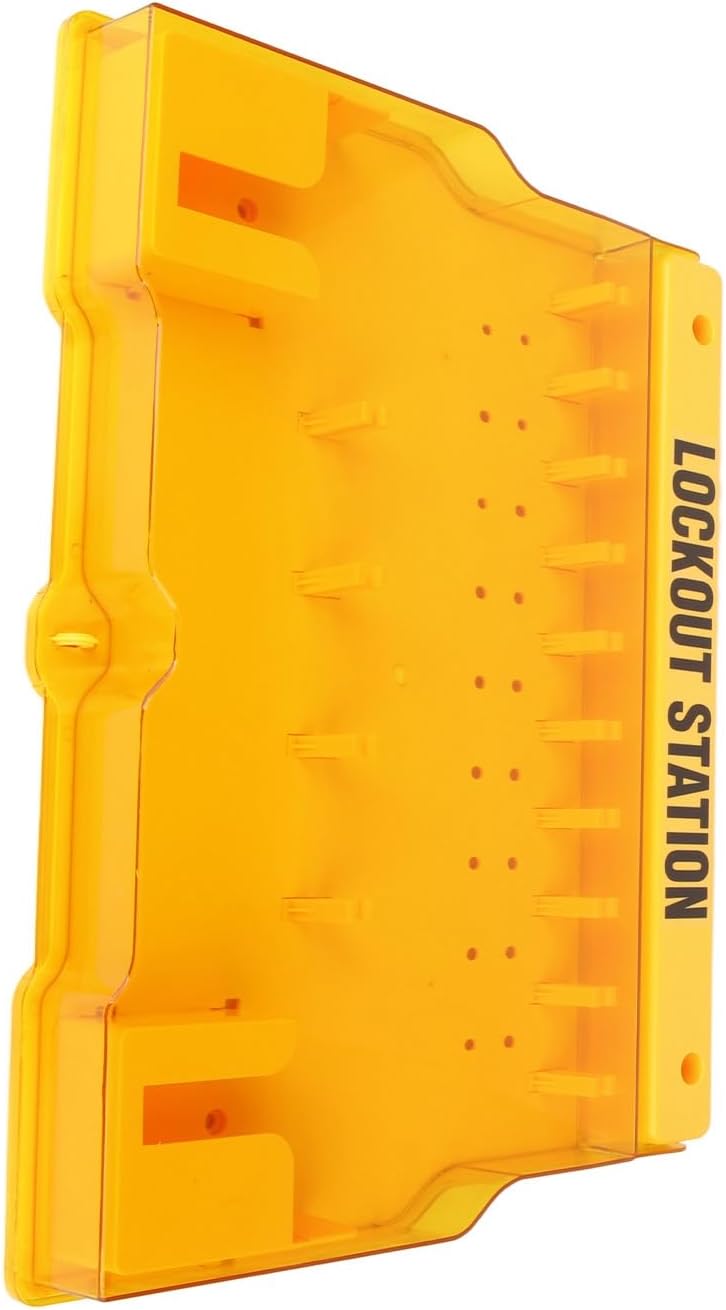 Heavy Duty Lockout Tagout Station Safety Lockout Kit with Protective Cover, Suitable for Industrial Facilities, Made of ABS PC Material, 22.2x15.7x2.6 Inches