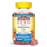 Nature Made Zero Sugar Magnesium Citrate Gummies 200 Mg Per Serving, Muscle & Bone Support, Aspartame Free, 40 Sugar Free High Absorption Magnesium Gummies, 20 Day Supply