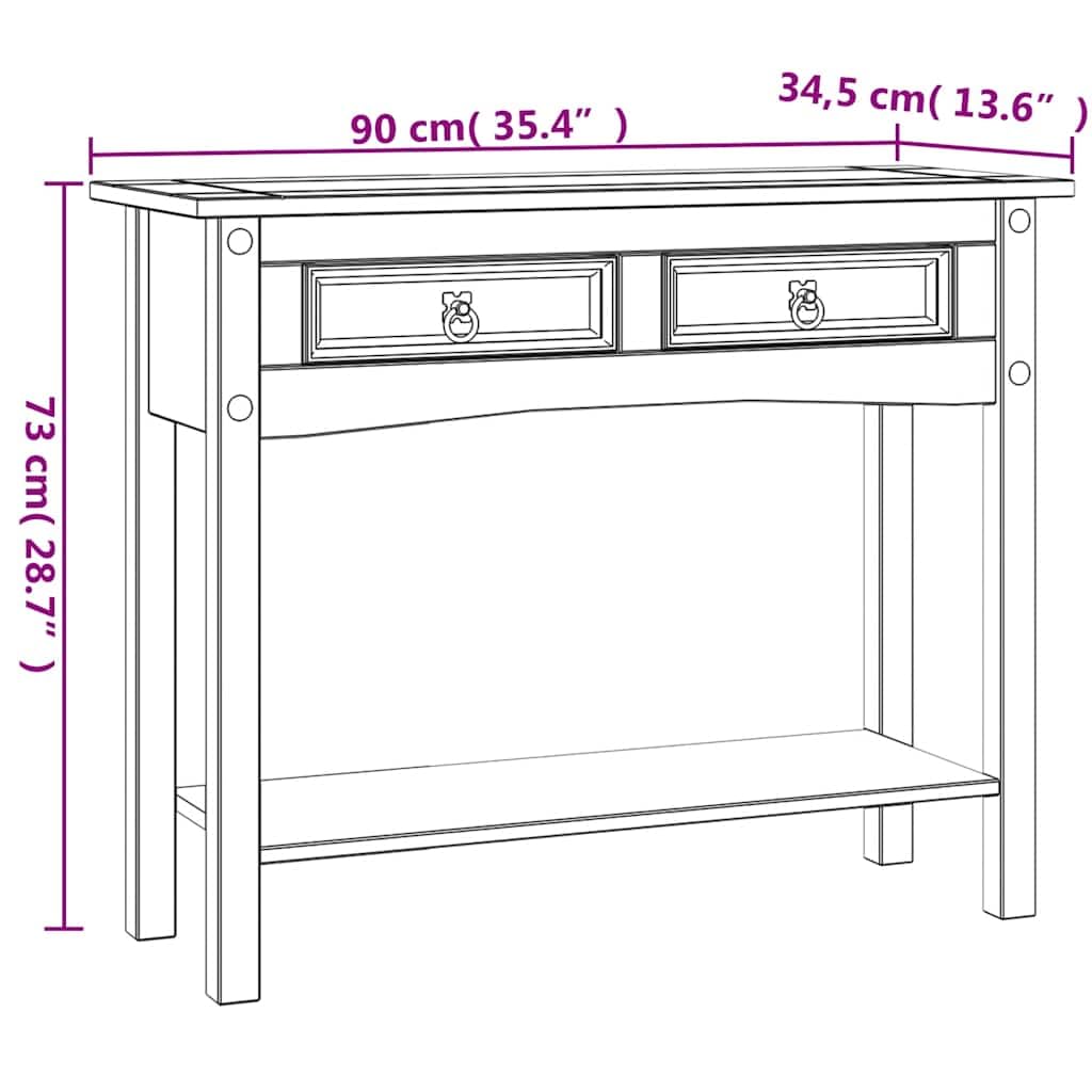 Z litego drewna sosnowego rustykalny meksykański styl Corona 90x34 5x73 cm