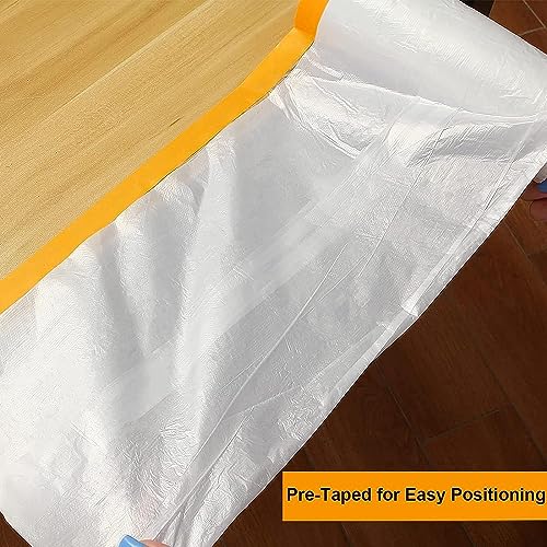 Image of Homdum Pre-Tape Paint Protection Covering Sheet and Tape Length (1100mm x 20Mtr) Pack of 2