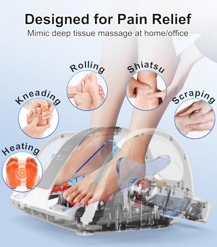 Image of CARESKY Shiatsu Foot Massager with Heat and Remote-FSA Eligible HSA Electric Deep Kneading Foot Massager for Neuropathy, Plantar Fasciitis, Massage Feet /Leg /Calf /Ankle, Gifts for Women and Men