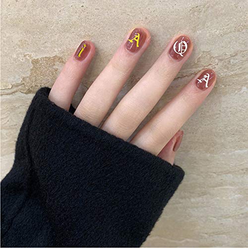 Ebanku 12 Blätter Nail Art Sticker Buchstaben,3D Aufkleber Buchstaben Altes Englisch Alphabet Nagelaufkleber… – Bild 8