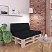 Produktbild Pillows24 Palettenkissen 2-teiliges Set | Palettenauflage Polster für Europaletten | Hochwertige Palettenpolster | Palettensofa Indoor & Outdoor | Erhältlich Made in EU (2 teiliges Set, Schwarz)