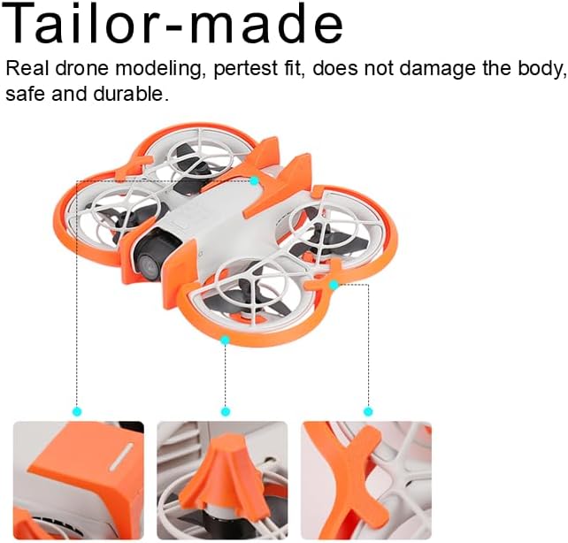 Neo Drone Protection Accessories Kit for DJI Neo – Propeller Guards, Gimbal Bumper, Tail Wing, and Landing Gear (Durable Version, Full Protection) (Orange)