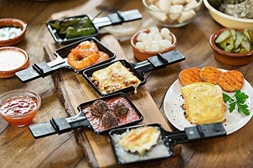 Miniatura 6 de Mini parrilla antiadherente para queso, accesorios para derretir platos Raclette, juego de 4, 8.53.8 pulgadas
