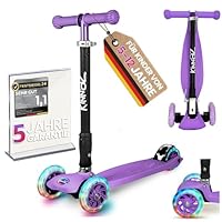 kinnaz Two, Roller für Kinder ab 5 Jahre, faltbar, stufenlos Höhe einstellbar, LED Räder, Ersatzteilservice, Kinderroller, Scooter, 6 7 8 9 Jahre, Schulkind, Junge Mädchen, Hamburg Händler
