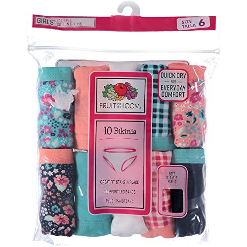 Fruit of the Loom Girls' Cotton Bikini Underwear4
