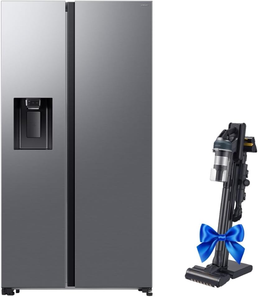 Net 635L BeSpoke AI Refrigerator Side by Side Black & Samsung Jet 95 Cordless Stick Vacuum Cleaner 210W Suction Power