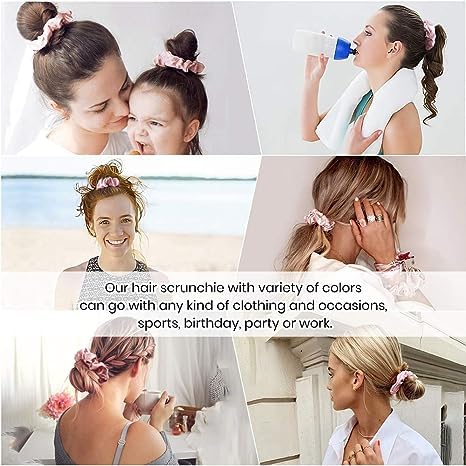 Image of GITGRNTH Soft Cotton Hair Ties for Women - No Damage Elastic Hair Bands - Durable Rubber Band for Women - Ideal Ponytail Holders - Comfortable Hair Accessories - Gentle on All Hair Types - Perfect for Thick and Thin Hair - Scrunches for Women - Kids Hair Rubber Band
