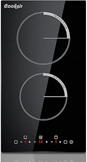 Induction Cooktop 2 Burner, Cooksir Built in Electric Cooktop 12 Inch, 220-240V,3500W, 9 Power Levels, Sensor Touch Contro...