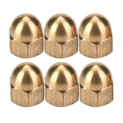 Brass Nuts, Dome Nut Brass Acorn Nut Kit Dome Head Hex Nuts Set Vehicle Fasteners Decorative Nut M3- Brass Acorn Nut for Fix Tires Axles Acorn Nuts (M5(20PCS))