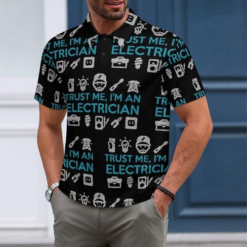 Trust Me I'm an Electrician Mens Polo Shirt Short Sleeve Top Tee Casual T-Shirt2