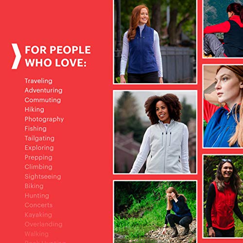 Scottevest Fireside Fleece Vest For Women - 15 Hidden Pockets - Warm Wrinkle Resistant For Travel & More (Flame Red, Small) #TOP2
