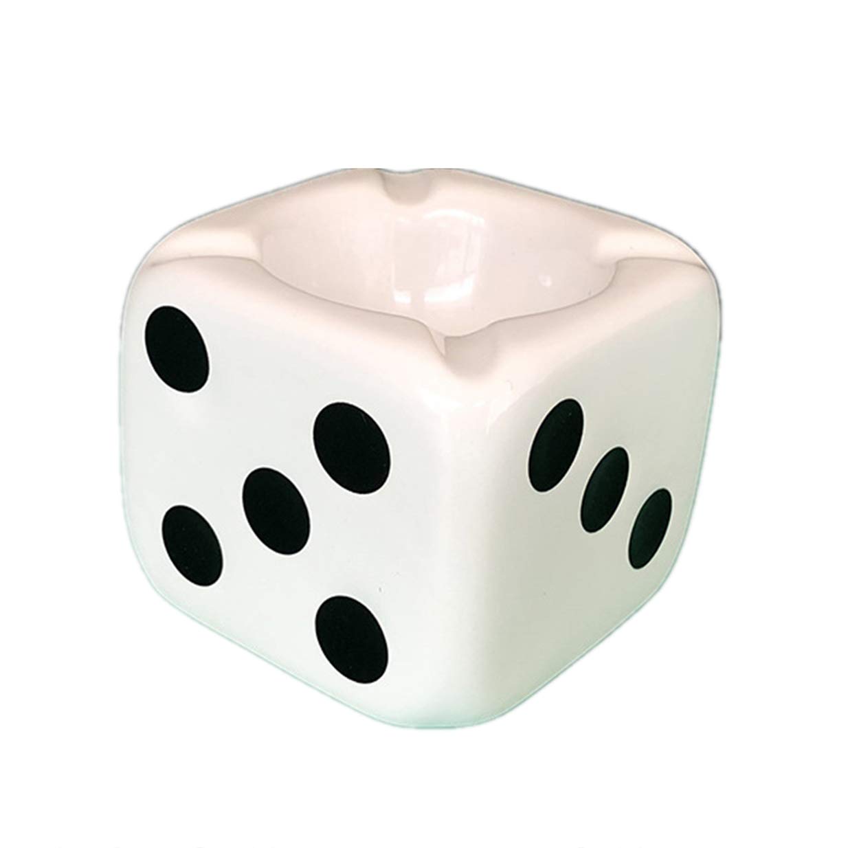 SELLONWANELO Funny Dice Ashtray Cigar White Ceramic Ash Tray for Weed Cigarettes