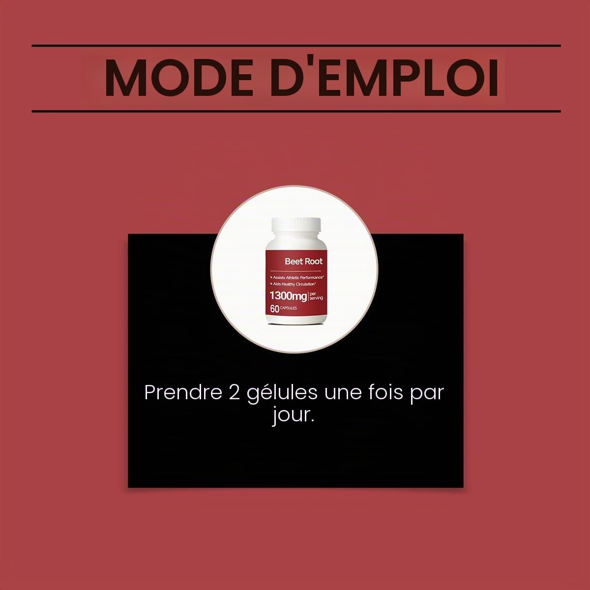 Racine de betterave 1300 mg - Énergie naturelle│Soutien à l'endurance et à la performance athlétique│Convient pour un usage quotidien│60 unités,2pcs