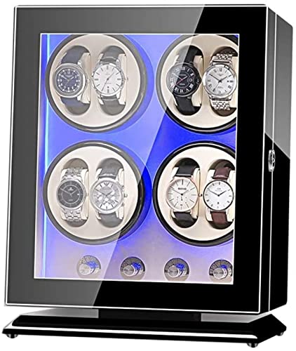 Caja para relojes automáticos con motor silencioso y acabado en madera premium YZCIS