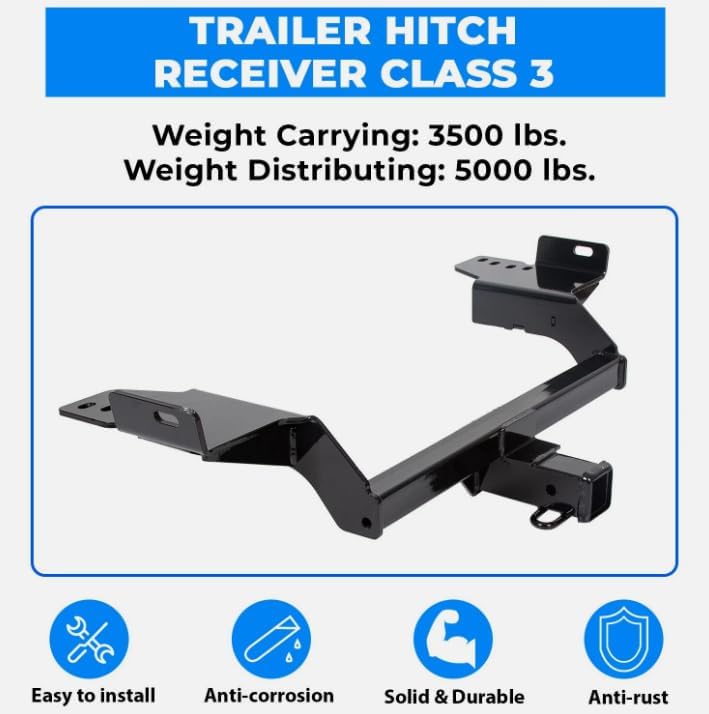 for 2013-2019 Class 3 Trailer Hitch Receiver Rear Bumper Towing 2"，Replacement for Ford Escape OEM