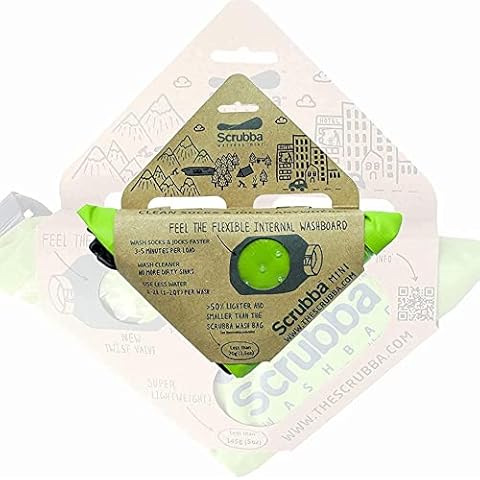 Scrubba Wash Bag MINI Ultra-Compact Washing Machine - Ideal for Travel, Camping & Hiking | Portable Washer & Dry Bag, 50% smaller than original Scrubba Cover