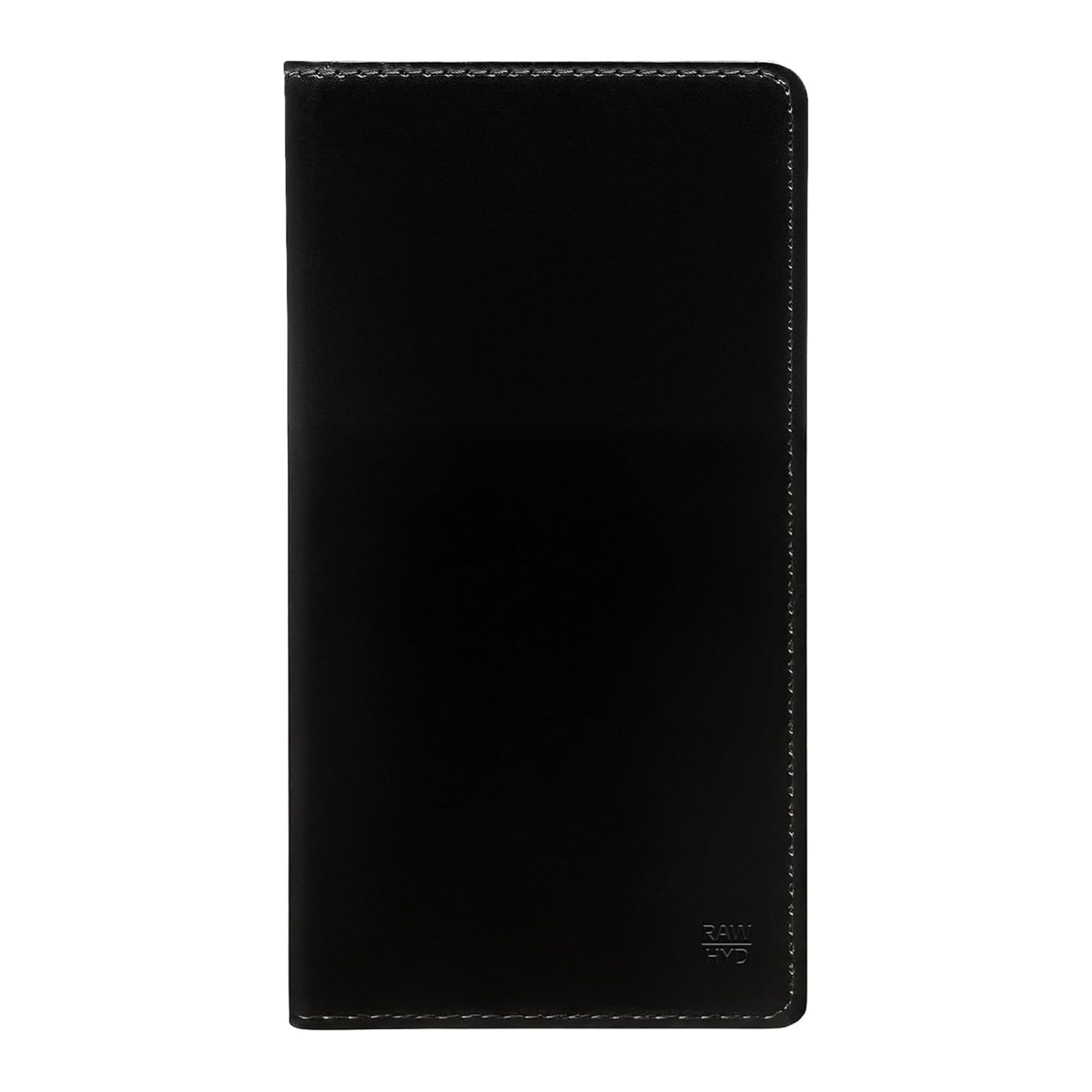 RAW HYD Full-Grain Leather Long Wallet for Men-Classic Bifold Western Wallet for Men-Minimalist Cowboy Wallets for Men-Rodeo wallets for men-Checkbook Cover & Gift for Him (Black)