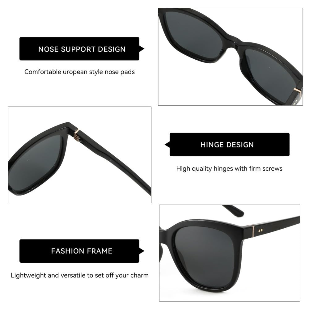 Modische, polarisierte Schmetterlings-Sonnenbrille für Damen, UV400-Schutz, Oversize-Schnitt, quadratische Sonnenbrille, 1,07