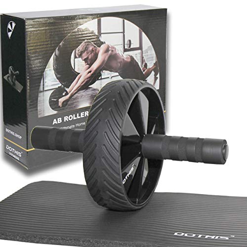 Ab Roller With Knee Pad - Ab Wheel Exercise Equipment, Home Gym Fitness For Core Workout, Home Workout Strength Training Equipment For Abdominal Fitness Trainer, Exercise Wheel For Abs W/Knee Mat #TOP7
